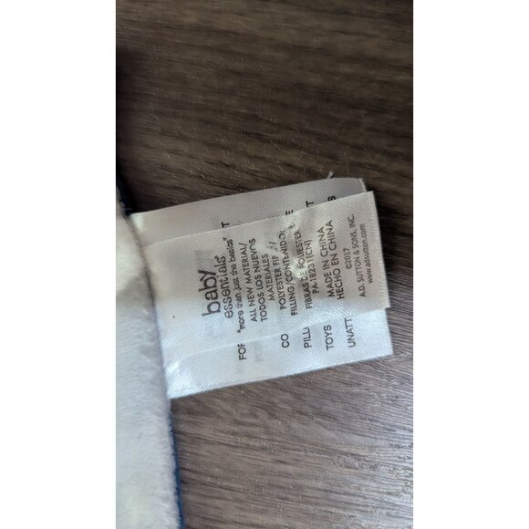 Baby Essentials Plush Bear Lovey Security Blanket 14x14" Gray & Blue With Mounta - Picture 7 of 7